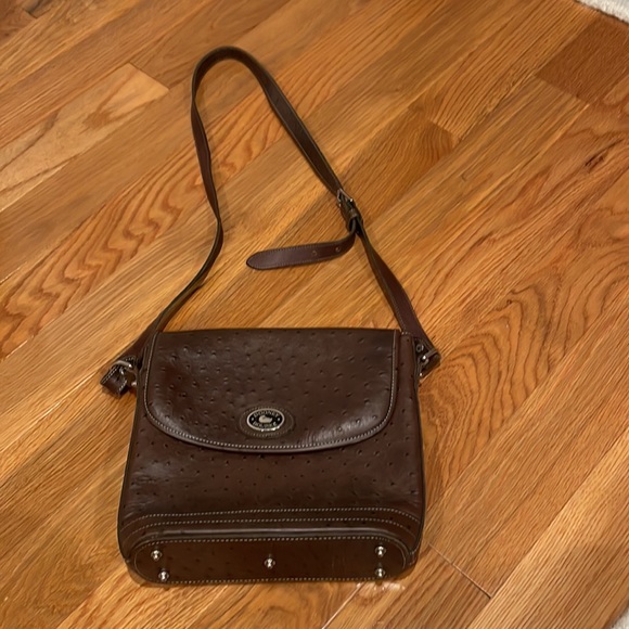 brown dooney and burke crossbody adjustable bag - Picture 2 of 5